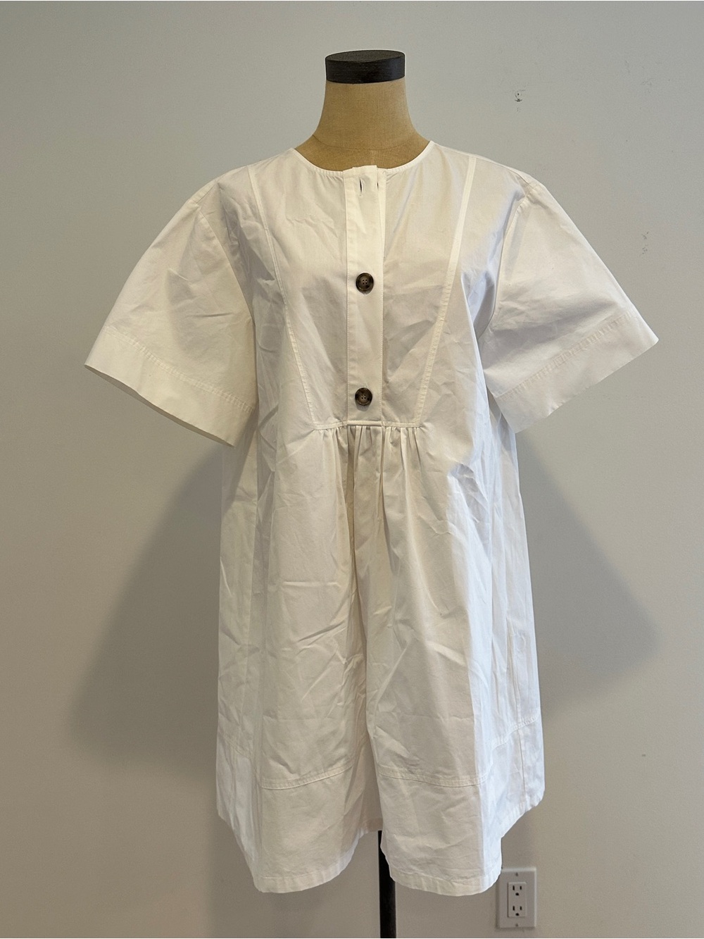 Goop White Cotton Dress Size 8